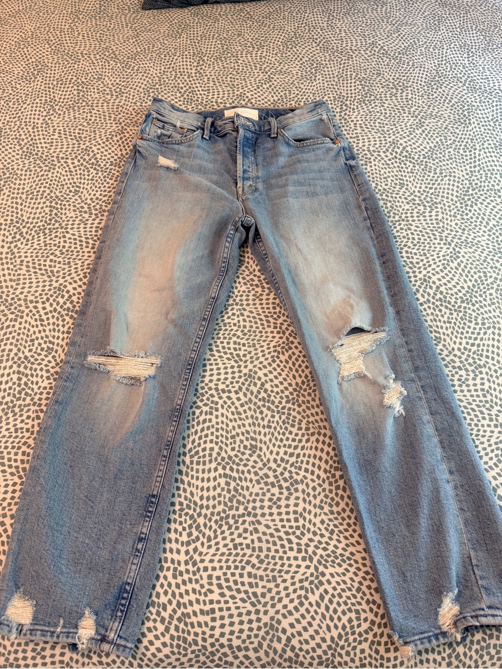 MOTHER Tomcat Straight-Leg Distressed Jeans (Size 29 - runs small) - Picture 6 of 16